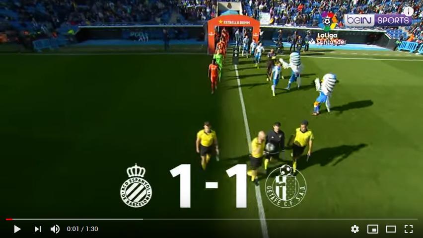 คลิปไฮไลท์ฟุตบอลลาลีกา สเปน เอสปันญ่อล 1 - 1 เกตาเฟ่