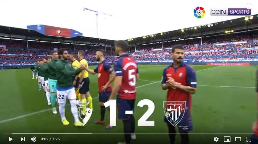 คลิปไฮไลท์ฟุตบอลลาลีกา สเปน โอซาซูน่า 1 - 2 แอธเลติก บิลเบา