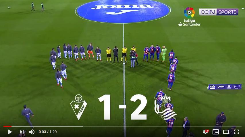 คลิปไฮไลท์ฟุตบอลลาลีกา สเปน เออิบาร์ 1 - 2 เรอัล โซเซียดาด
