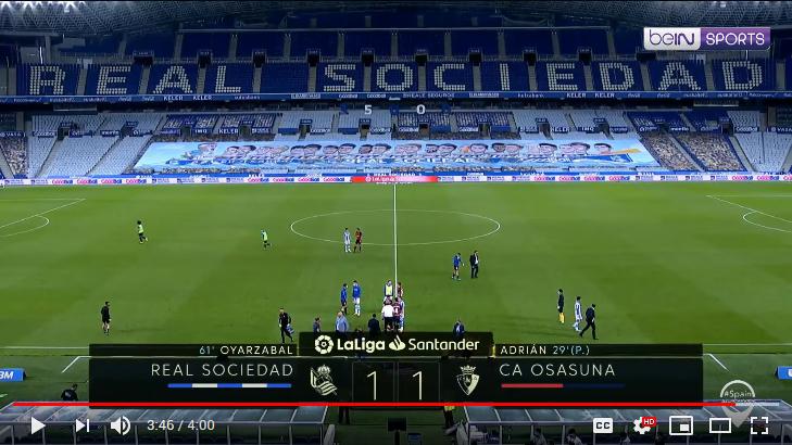 คลิปไฮไลท์ฟุตบอลลาลีกา สเปน เรอัล โซเซียดาด 1 - 1 โอซาซูน่า