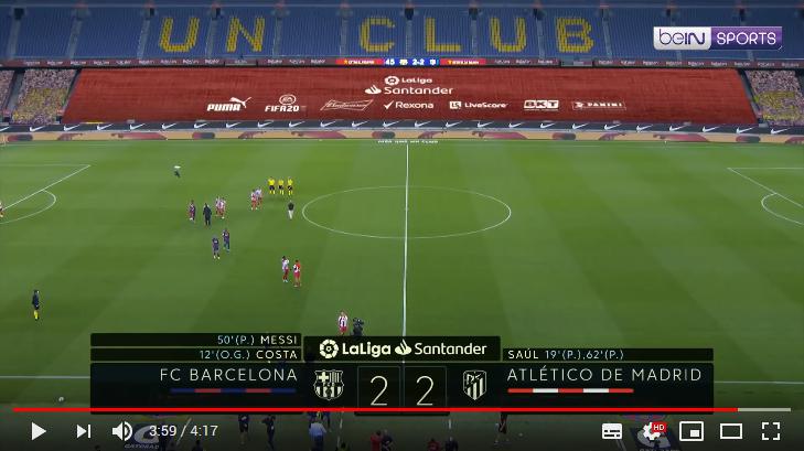 คลิปไฮไลท์ฟุตบอลลาลีกา สเปน บาร์เซโลน่า 2 - 2 แอตเลติโก้ มาดริด