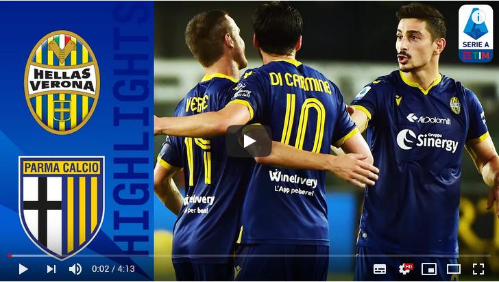 คลิปไฮไลท์ฟุตบอลกัลโช่ เซเรีย อา อิตาลี เวโรน่า 3 - 2 ปาร์ม่า