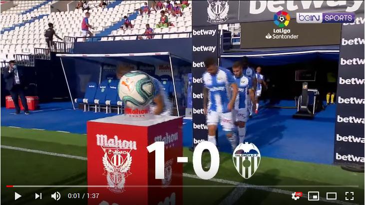 คลิปไฮไลท์ฟุตบอลลาลีกา สเปน เลกาเนส 1 - 0 บาเลนเซีย