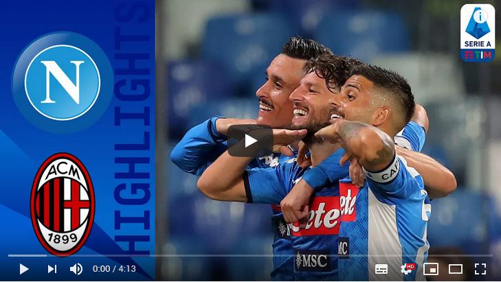 คลิปไฮไลท์ฟุตบอลกัลโช่ เซเรีย อา อิตาลี นาโปลี 2 - 2 เอซี มิลาน