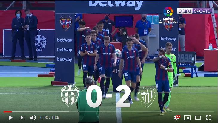 คลิปไฮไลท์ฟุตบอลลาลีกา สเปน เลบานเต้ 1 - 2 แอธเลติก บิลเบา