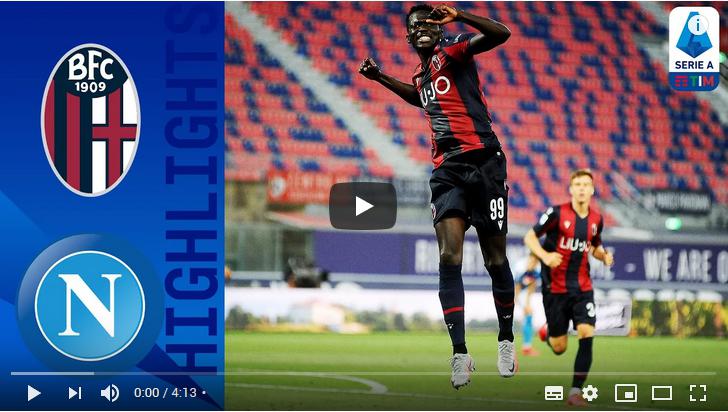 คลิปไฮไลท์ฟุตบอลกัลโช่ เซเรีย อา อิตาลี โบโลญญ่า 1 - 1 นาโปลี