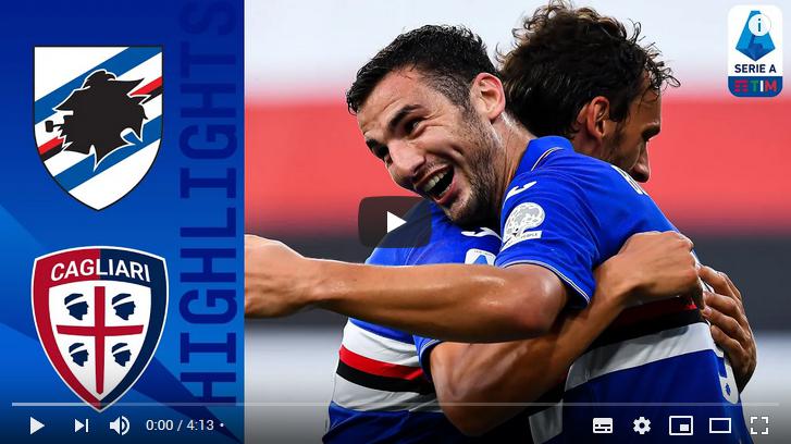 คลิปไฮไลท์ฟุตบอลกัลโช่ เซเรีย อา อิตาลี ซามพ์โดเรีย 3 - 0 กาญารี่