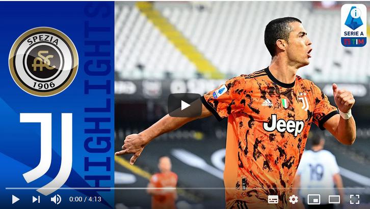 คลิปไฮไลท์ฟุตบอลกัลโช่ เซเรีย อา อิตาลี สเปเซีย 1 - 4 ยูเวนตุส