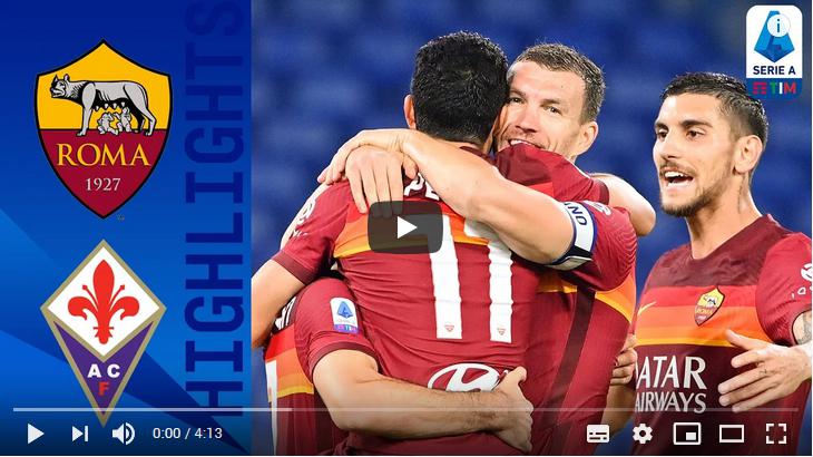 คลิปไฮไลท์ฟุตบอลกัลโช่ เซเรีย อา อิตาลี เอเอส โรม่า 2 - 0 ฟิออเรนติน่า