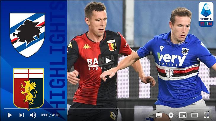 คลิปไฮไลท์ฟุตบอลกัลโช่ เซเรีย อา อิตาลี ซามพ์โดเรีย 1 - 1 เจนัว