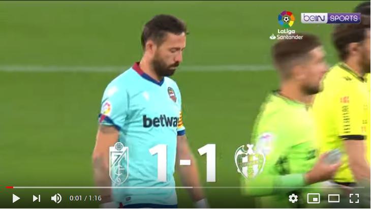 คลิปไฮไลท์ฟุตบอลลาลีกา สเปน กรานาดา ซีเอฟ 1 - 1 เลบานเต้