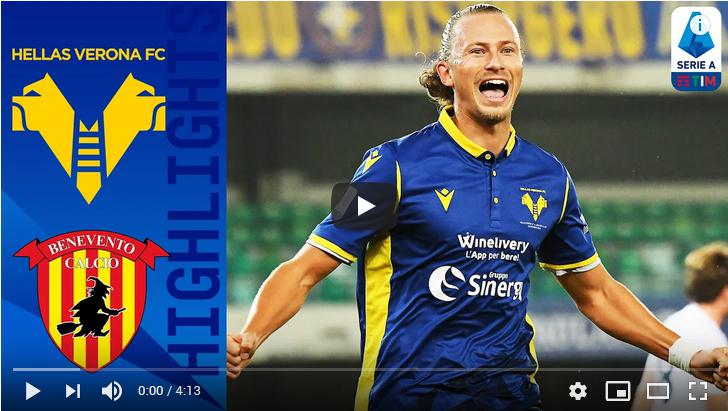 คลิปไฮไลท์ฟุตบอลกัลโช่ เซเรีย อา อิตาลี เวโรน่า 3 - 1 เบเนเวนโต้