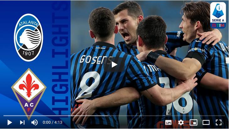 คลิปไฮไลท์ฟุตบอลกัลโช่ เซเรีย อา อิตาลี อตาลันต้า 3 - 0 ฟิออเรนติน่า
