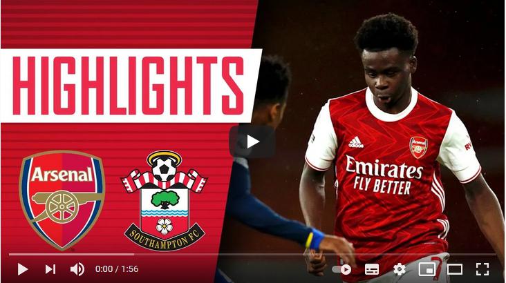 คลิปไฮไลท์ฟุตบอลพรีเมียร์ลีก อังกฤษ อาร์เซน่อล 1 - 1 เซาแธมป์ตัน