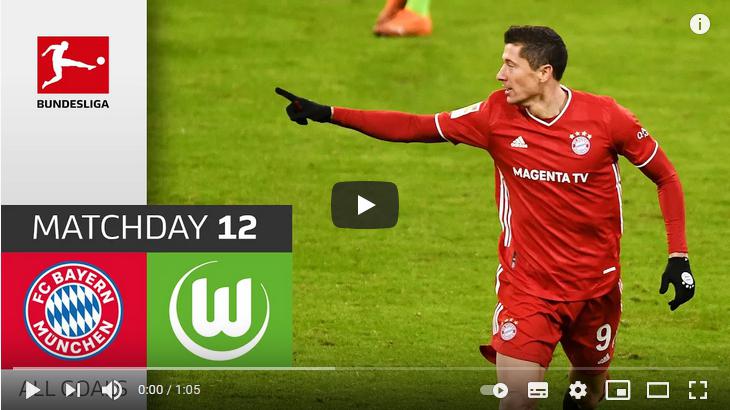 คลิปไฮไลท์ฟุตบอลบุนเดสลีกา เยอรมัน บาเยิร์น มิวนิค 2 - 1 โวล์ฟสบวร์ก