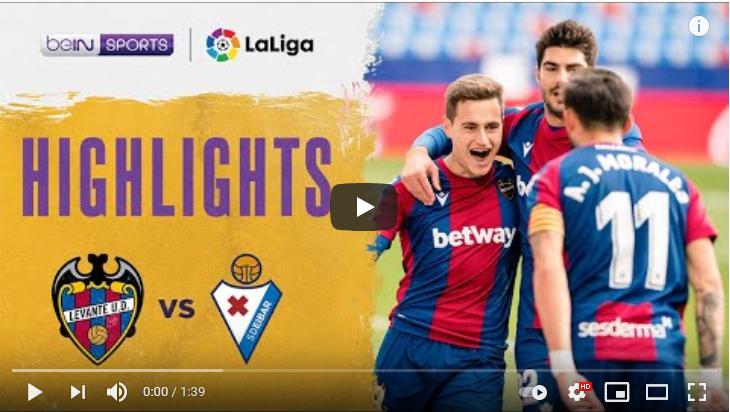 คลิปไฮไลท์ฟุตบอลลาลีกา สเปน เลบานเต้ 2 - 1 เออิบาร์