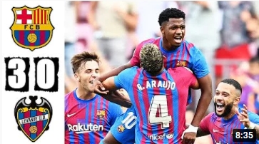 คลิปไฮไลท์ฟุตบอลลาลีกา สเปน บาร์เซโลน่า 3 - 0 เลบานเต้