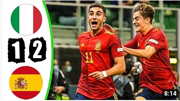 คลิปไฮไลท์ฟุตบอลยูฟ่า เนชันส์ลีก อิตาลี 1 - 2 สเปน