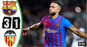 คลิปไฮไลท์ฟุตบอลลาลีกา สเปน บาร์เซโลน่า 3 - 1 บาเลนเซีย